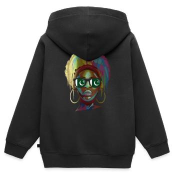 Pakistan - Kinder Premium Organic Zip Hoodie - Schwarz - Hinten - AI Model Kid Male (0cm)
