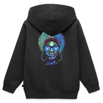 Somalia - Kinder Premium Organic Zip Hoodie - Schwarz - Hinten - AI Model Kid Male (0cm)