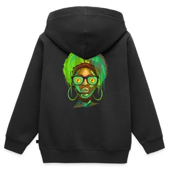 Zaire - Kinder Premium Organic Zip Hoodie - Schwarz - Hinten - AI Model Kid Male (0cm)