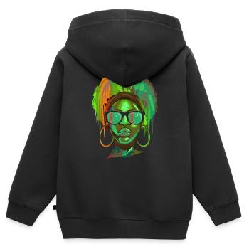 Turkmenistan - Kinder Premium Organic Zip Hoodie - Schwarz - Hinten - AI Model Kid Male (0cm)