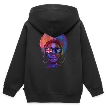Pitcairn (Îles) - Sweat Premium à capuche zippé enfant bio - noir - Dos - AI Model Kid Male (0cm)