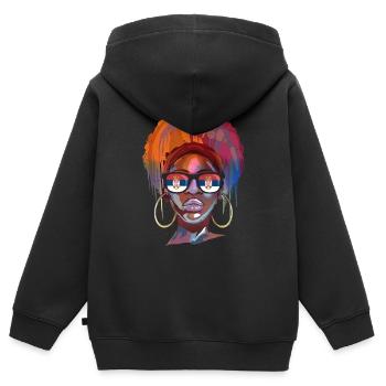 Serbien - Kinder Premium Organic Zip Hoodie - Schwarz - Hinten - AI Model Kid Male (0cm)