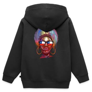 Chile - Kinder Premium Organic Zip Hoodie - Schwarz - Hinten - AI Model Kid Male (0cm)