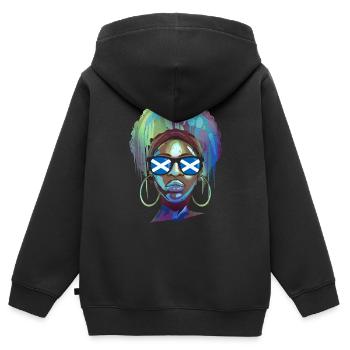 Schottland - Kinder Premium Organic Zip Hoodie - Schwarz - Hinten - AI Model Kid Male (0cm)