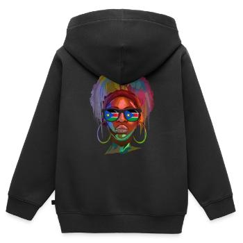 South Sudan - Kids Premium Organic Zip-up Hoodie - black - Back - AI Model Kid Male (0cm)