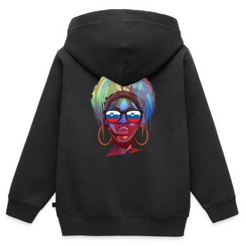 Slovénie - Sweat Premium à capuche zippé enfant bio - noir - Dos - AI Model Kid Male (0cm)