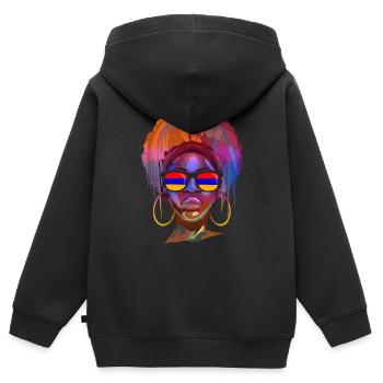 Armenien - Kinder Premium Organic Zip Hoodie - Schwarz - Hinten - AI Model Kid Male (0cm)