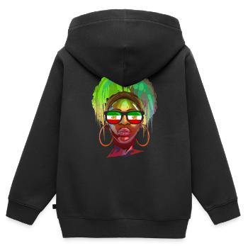Perse - Sweat Premium à capuche zippé enfant bio - noir - Dos - AI Model Kid Male (0cm)