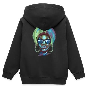 Griechenland - Kinder Premium Organic Zip Hoodie - Schwarz - Hinten - AI Model Kid Male (0cm)