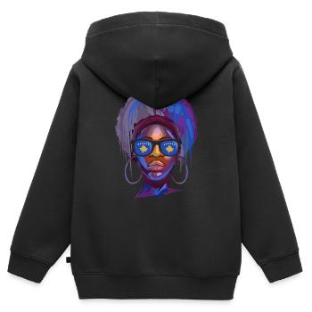 Kosovo - Kinder Premium Organic Zip Hoodie - Schwarz - Hinten - AI Model Kid Male (0cm)