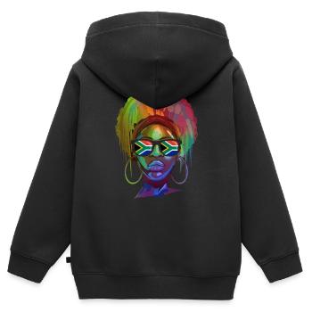 Südafrika - Kinder Premium Organic Zip Hoodie - Schwarz - Hinten - AI Model Kid Male (0cm)