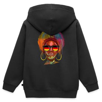 Deutschland - Kinder Premium Organic Zip Hoodie - Schwarz - Hinten - AI Model Kid Male (0cm)