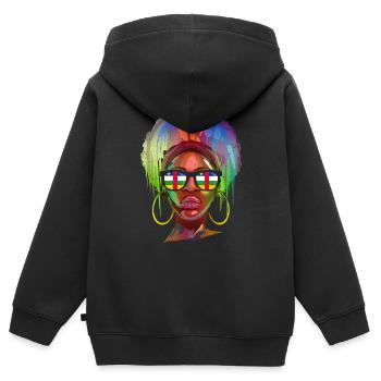 Zentralafrikanische Republik - Kinder Premium Organic Zip Hoodie - Schwarz - Hinten - AI Model Kid Male (0cm)