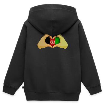 Afghanistan - Kinder Premium Organic Zip Hoodie - Schwarz - Hinten - AI Model Kid Male (0cm)