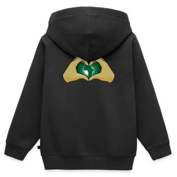 African Union - Kids Premium Organic Zip-up Hoodie - black - Back - AI Model Kid Male (0cm)