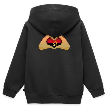 Angola - Kinder Premium Organic Zip Hoodie - Schwarz - Hinten - AI Model Kid Male (0cm)