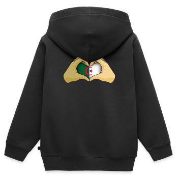 Algerien - Kinder Premium Organic Zip Hoodie - Schwarz - Hinten - AI Model Kid Male (0cm)