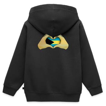 Bahamas - Kids Premium Organic Zip-up Hoodie - black - Back - AI Model Kid Male (0cm)