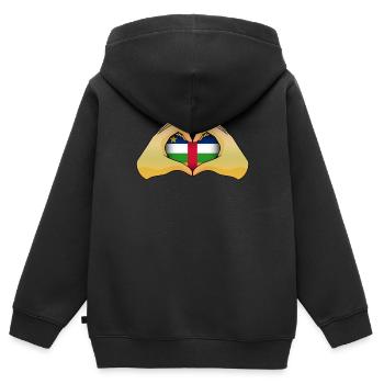 Zentralafrikanische Republik - Kinder Premium Organic Zip Hoodie - Schwarz - Hinten - AI Model Kid Male (0cm)