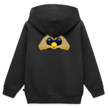 Guadeloupe - Kinder Premium Organic Zip Hoodie - Schwarz - Hinten - AI Model Kid Male (0cm)