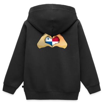 Panama - Sweat Premium à capuche zippé enfant bio - noir - Dos - AI Model Kid Male (0cm)