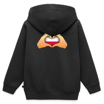 Polen - Kinder Premium Organic Zip Hoodie - Schwarz - Hinten - AI Model Kid Male (0cm)