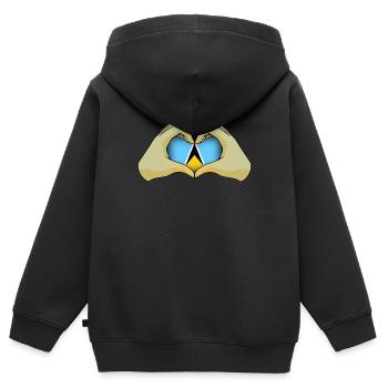 Sainte-Lucie - Sweat Premium à capuche zippé enfant bio - noir - Dos - AI Model Kid Male (0cm)