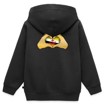 Brunei - Sweat Premium à capuche zippé enfant bio - noir - Dos - AI Model Kid Male (0cm)