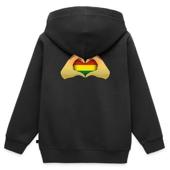Bolivien - Kinder Premium Organic Zip Hoodie - Schwarz - Hinten - AI Model Kid Male (0cm)