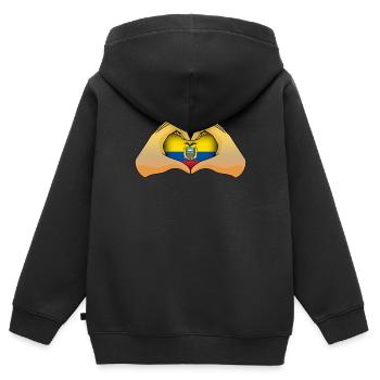 Ecuador - Kinder Premium Organic Zip Hoodie - Schwarz - Hinten - AI Model Kid Male (0cm)