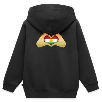 Kurdistan - Kinder Premium Organic Zip Hoodie - Schwarz - Hinten - AI Model Kid Male (0cm)