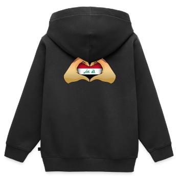 Iraq - Kids Premium Organic Zip-up Hoodie - black - Back - AI Model Kid Male (0cm)