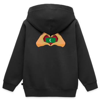 Malediven - Kinder Premium Organic Zip Hoodie - Schwarz - Hinten - AI Model Kid Male (0cm)