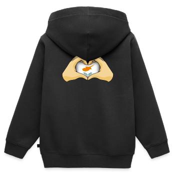 Chypre - Sweat Premium à capuche zippé enfant bio - noir - Dos - AI Model Kid Male (0cm)