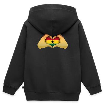 Ghana - Kinder Premium Organic Zip Hoodie - Schwarz - Hinten - AI Model Kid Male (0cm)