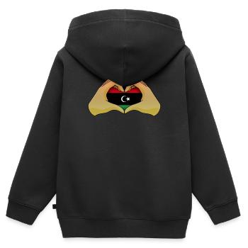 Libyen - Kinder Premium Organic Zip Hoodie - Schwarz - Hinten - AI Model Kid Male (0cm)