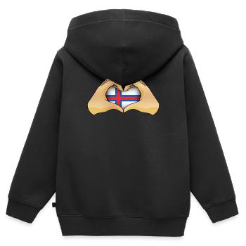 Färöer Inseln - Kinder Premium Organic Zip Hoodie - Schwarz - Hinten - AI Model Kid Male (0cm)