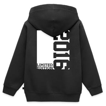 10E ÉDITION LIMITÉE DU 10E ANNIVERSAIRE 2016 - Sweat Premium à capuche zippé enfant bio - noir - Dos - AI Model Kid Male (0cm)