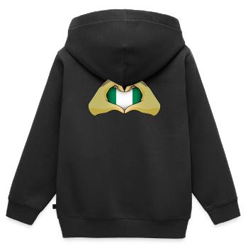 Nigeria - Kinder Premium Organic Zip Hoodie - Schwarz - Hinten - AI Model Kid Male (0cm)
