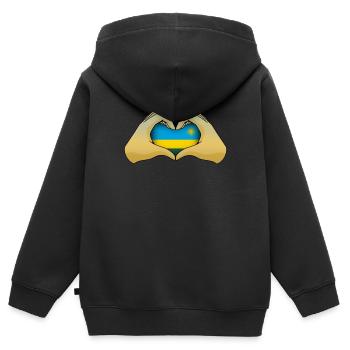 Ruanda - Kinder Premium Organic Zip Hoodie - Schwarz - Hinten - AI Model Kid Male (0cm)