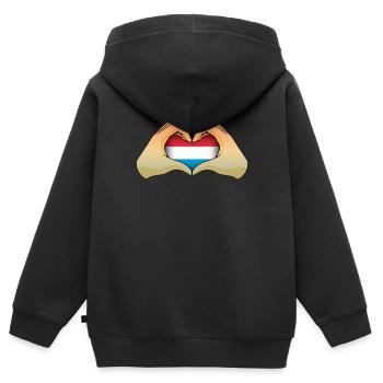 Luxemburg - Kinder Premium Organic Zip Hoodie - Schwarz - Hinten - AI Model Kid Male (0cm)