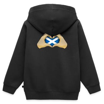 Schottland - Kinder Premium Organic Zip Hoodie - Schwarz - Hinten - AI Model Kid Male (0cm)