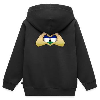 Lesotho - Kinder Premium Organic Zip Hoodie - Schwarz - Hinten - AI Model Kid Male (0cm)