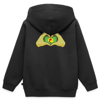 Zaire - Kinder Premium Organic Zip Hoodie - Schwarz - Hinten - AI Model Kid Male (0cm)