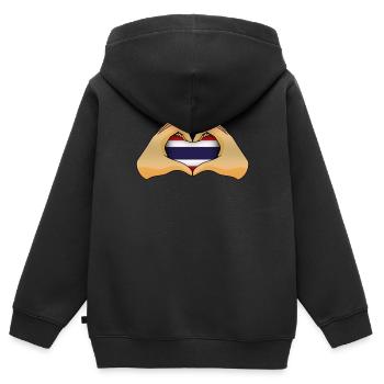 Thailand - Kinder Premium Organic Zip Hoodie - Schwarz - Hinten - AI Model Kid Male (0cm)