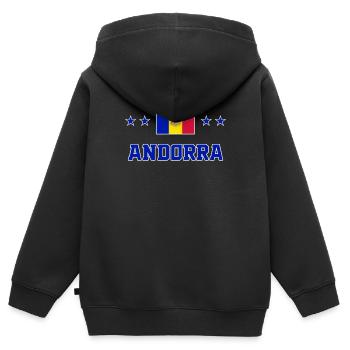Andorra - Kids Premium Organic Zip-up Hoodie - black - Back - AI Model Kid Male (0cm)