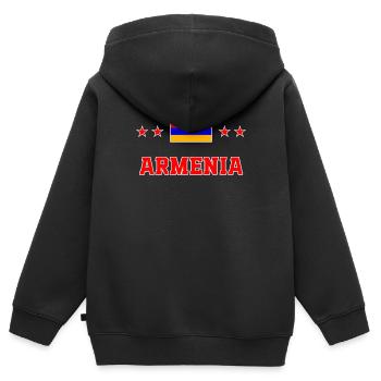 Armenien - Kinder Premium Organic Zip Hoodie - Schwarz - Hinten - AI Model Kid Male (0cm)