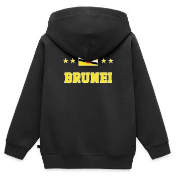 Brunei - Sweat Premium à capuche zippé enfant bio - noir - Dos - AI Model Kid Male (0cm)