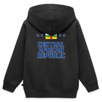 Zentralafrikanische Republik - Kinder Premium Organic Zip Hoodie - Schwarz - Hinten - AI Model Kid Male (0cm)