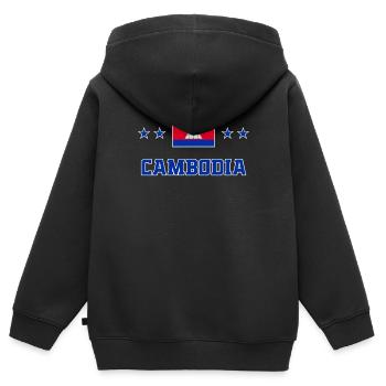 Kambodscha - Kinder Premium Organic Zip Hoodie - Schwarz - Hinten - AI Model Kid Male (0cm)